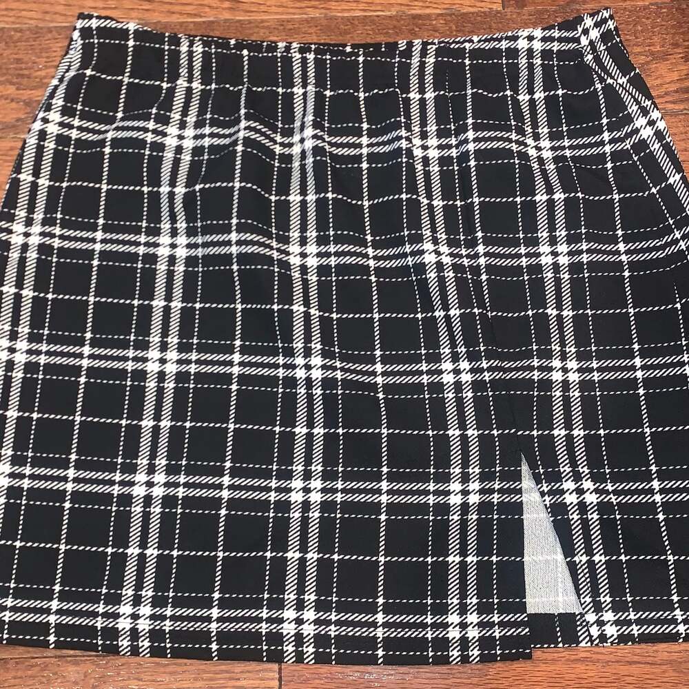SHEIN Plaid Split Hem Mini Skirt L – Preppy Academia Aesthetic Y2K